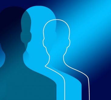 outline of man in blue