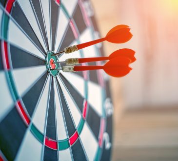 darts on a dart board
