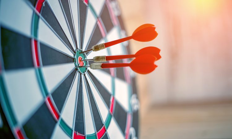 darts on a dart board