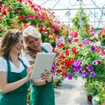 two women working in a garden centre