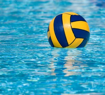 water polo ball in water