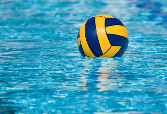 water polo ball in water