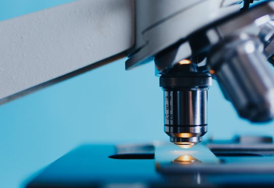 closeup of microscope