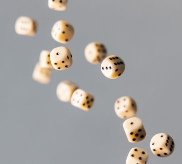 dice falling through the air