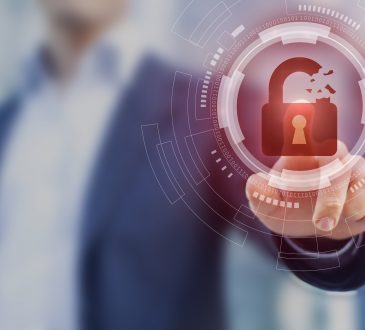 internet cyber attack alert with red broken padlock icon showing unsecured data,
