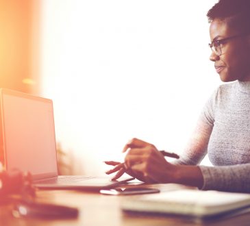 woman working on computer