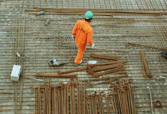 man working on construction site
