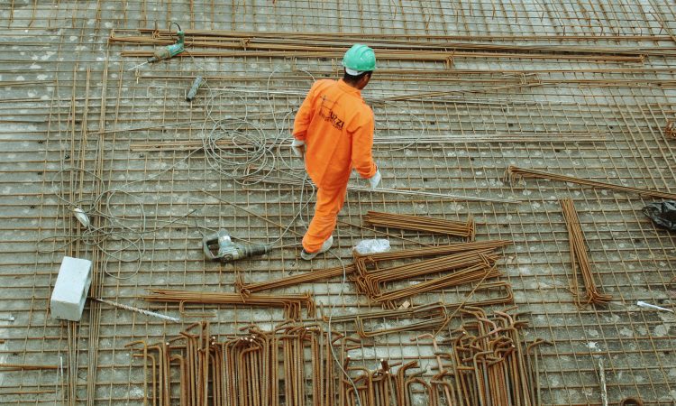 man working on construction site