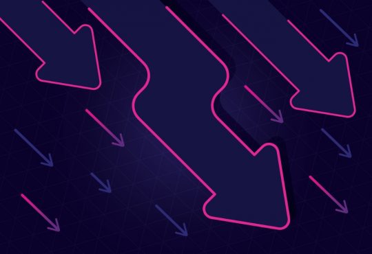 pink arrows pointing downward