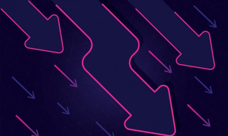 pink arrows pointing downward