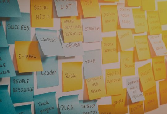 sticky notes for brainstorming session