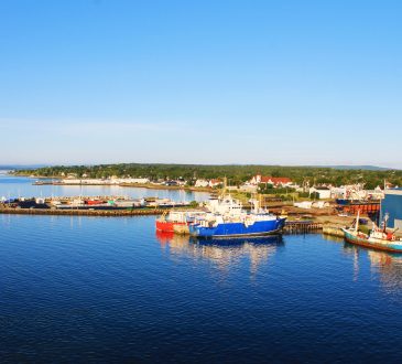 Ships docked at the pier, North Sydney, Nova Scotia.