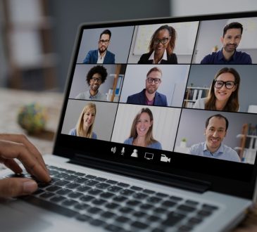 person on zoom call