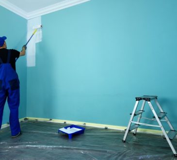 main painting blue wall white inside house