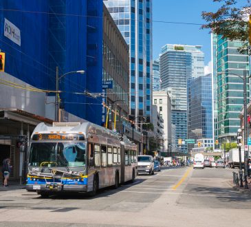 bus in downtown vancouver