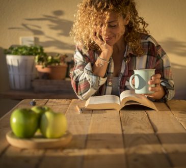 woman reading a book