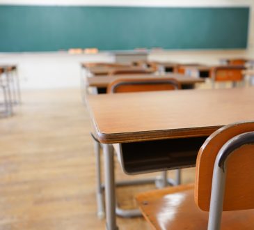 School classroom with blackboard
