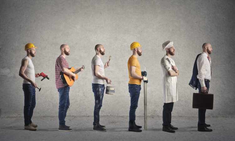 A man in different kind of occupations