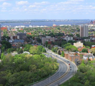 Overhead view of City of Hamilton