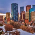 Calgary skyline in winter