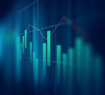 financial graph on technology abstract background