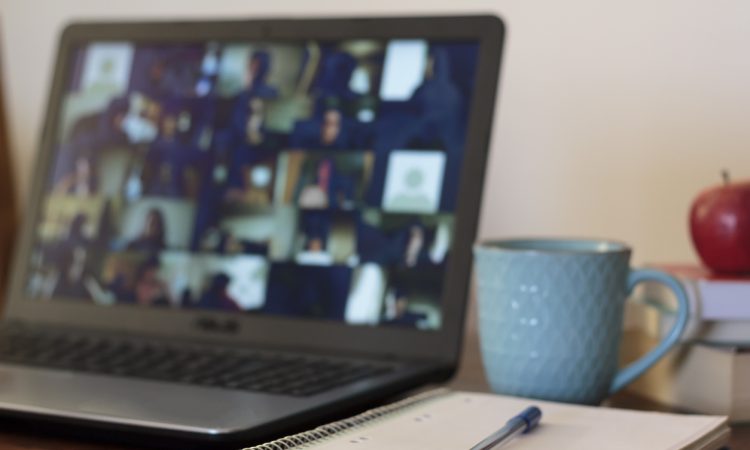 Laptop on table
