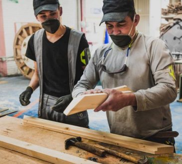 Two men in workshop