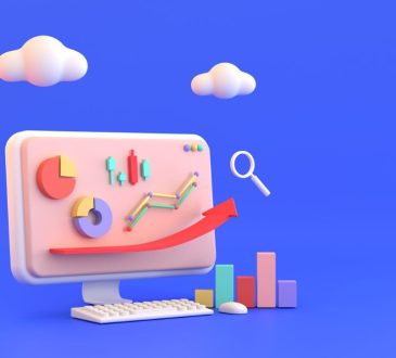 Graphic of computer screen with charts
