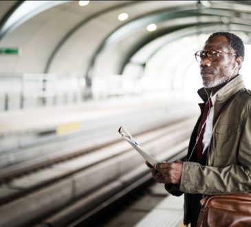 Man waiting for subway