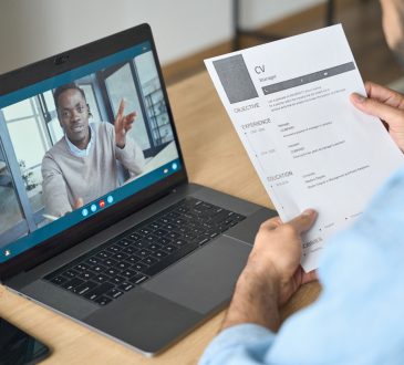 Two men having virtual job interview