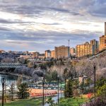 Features of the skyline and cityscape of Edmonton Alberta