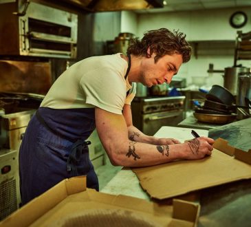 Screengrab of chef cooking in TV show The Bear