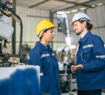 Man and woman in workshop