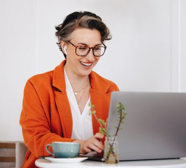 Woman on video call