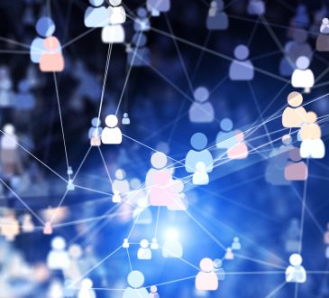 Web of interconnected people icons