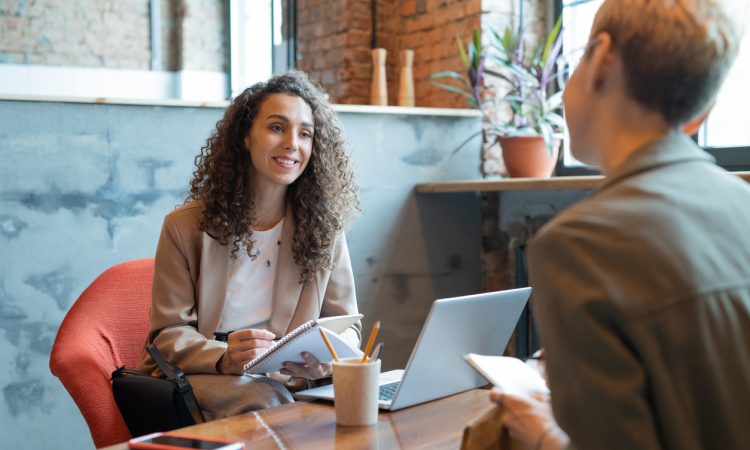 Two people in meeting