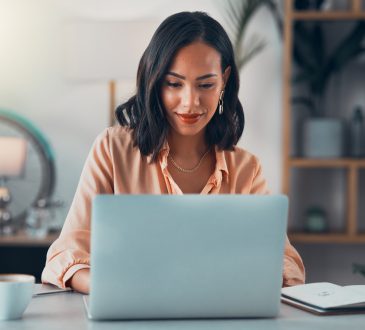 Woman working on laptop