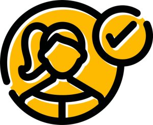 illustration with icon of person beside checkmark