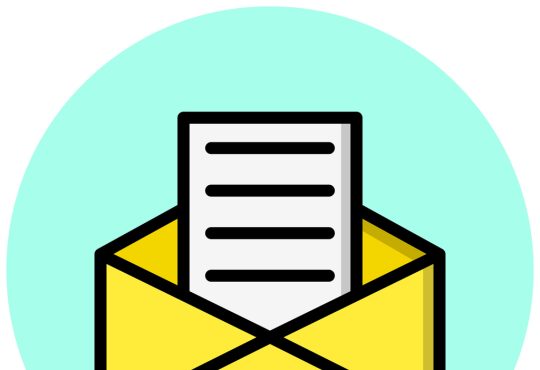 Illustration of envelope with letter coming out of it